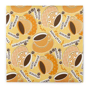 Serviette Kaffee Ole en jaune-orange en Linclass® Airlaid 40 x 40 cm, 50 pièces 1