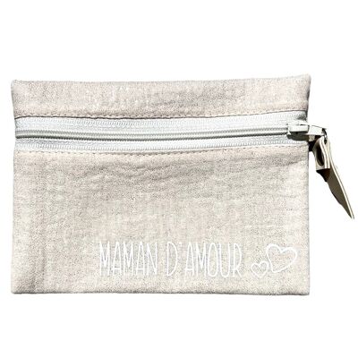 Pouch S, "Maman d'amour", Sparkling ecru