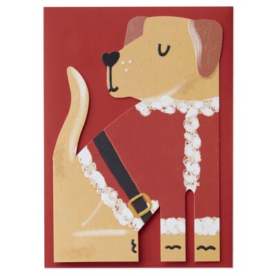 Labrador in a Santa outfit Card