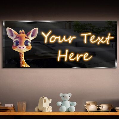 Personalized Cute Giraffe 3 Neon Sign 600mm X 250mm