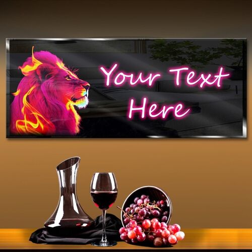 Personalized Flaming Pink Lion Neon Sign 600mm X 250mm