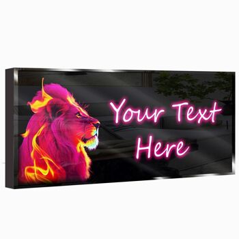 Enseigne Néon Lion Rose Flamboyant Personnalisé 600mm X 250mm 3