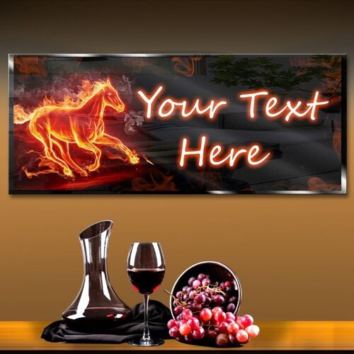 Personalized Flame Horse Neon Sign 600mm X 250mm