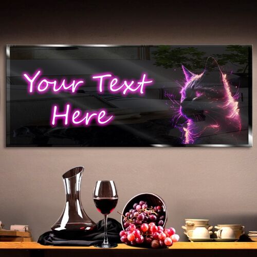 Personalized Fire Glowing Cat Neon Sign 600mm X 250mm