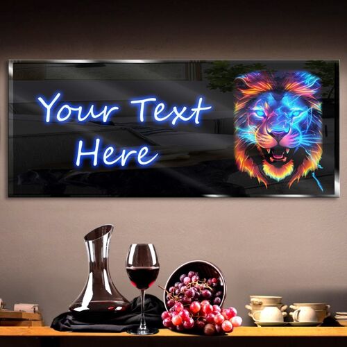 Personalized Electric Blue Lion Neon Sign 600mm X 250mm