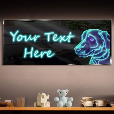 Personalized Cyan Dog Neon Sign 600mm X 250mm