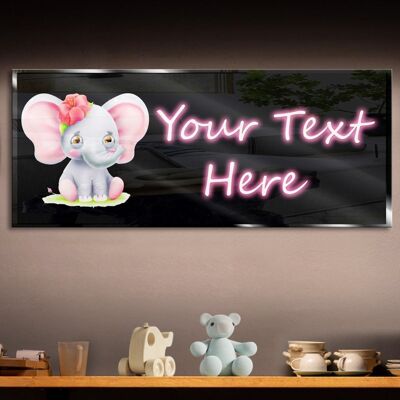 Personalized Cute Elephant Neon Sign 600mm X 250mm