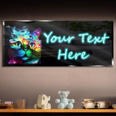 Personalized Colour Cat Neon Sign 600mm X 250mm