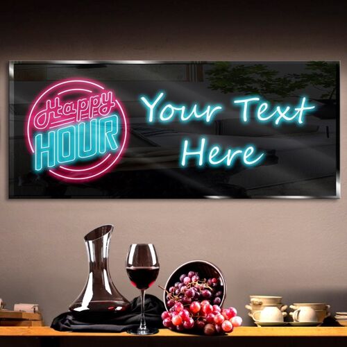 Personalized Happy Hour Neon Sign 600mm X 250mm