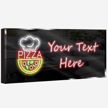 Enseigne Néon Pizza 2 Personnalisée 600mm X 250mm 3