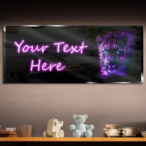 Personalized Purple Blue Leopard Neon Sign 600mm X 250mm