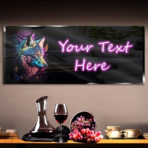 Personalized Purple Wolf Neon Sign 600mm X 250mm