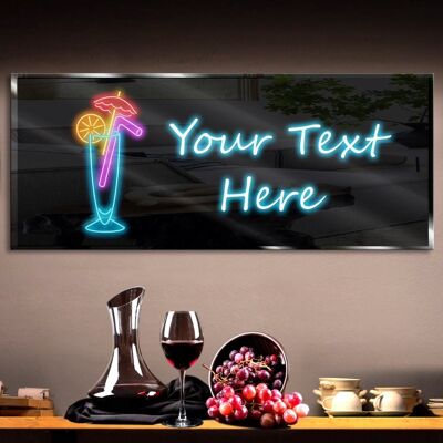 Personalized Straw Glass Neon Sign 600mm X 250mm