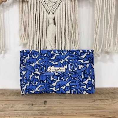 Cotton pouch - Blue and white