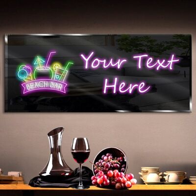 Personalized Beach Bar Neon Sign 600mm X 250mm