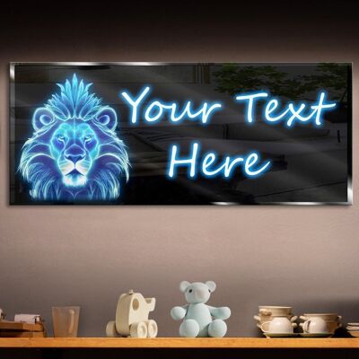 Personalized Blue Lion Neon Sign 600mm X 250mm