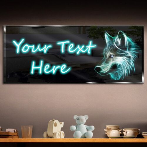Personalized Blue Wolf Neon Sign 600mm X 250mm