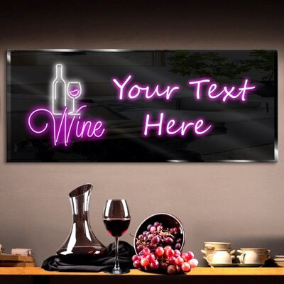 Personalized Bottle Wine Neon Sign 600mm X 250mm