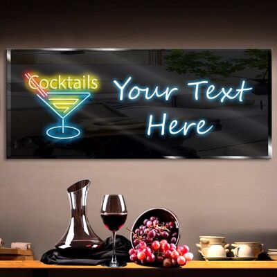 Personalized Cocktails 1 Neon Sign 600mm X 250mm
