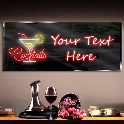 Personalized Cocktails 2 Neon Sign 600mm X 250mm