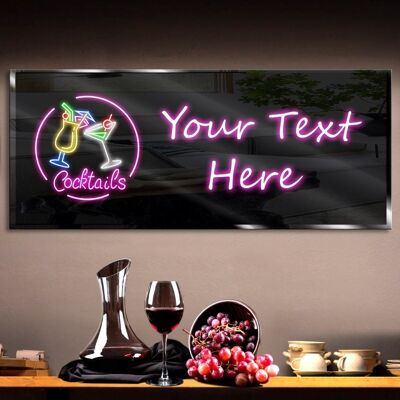 Personalized Cocktails 3 Neon Sign 600mm X 250mm