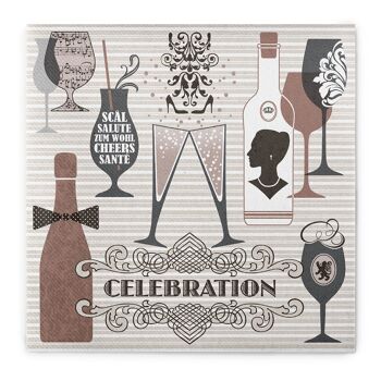 Serviette de table Celebration gris-rose en Linclass® Airlaid 40 x 40 cm, 50 pièces 1