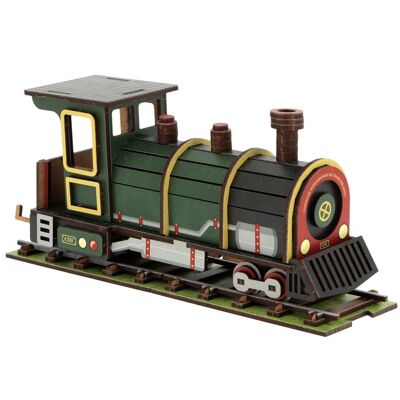 Locomotora de tren de madera - verde