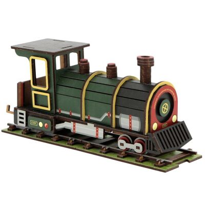Locomotora de tren de madera - verde