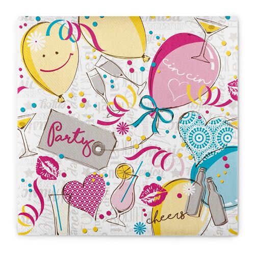 Serviette Ballons aus Linclass® Airlaid 40 x 40 cm, 50 Stück