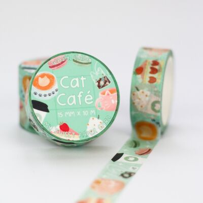 Café des Chats - Washi tape cat - Cinta decorativa adorable