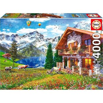 Puzzle Educa 4000 pièces Maison dans les Alpes 1