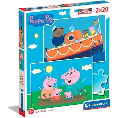Puzzle Doble Peppa Pig 2x20 Piezas