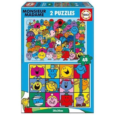 Monsieur Madame Puzzle doble 2x48 piezas