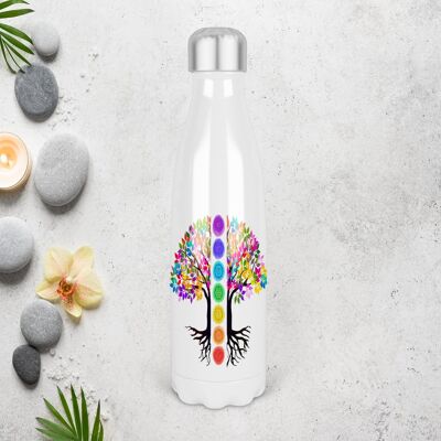 Tree of Life Chakra  500ml Bowling Pin Shape Thermal Insulated Drinks Bottle, Made In Scotland, Chakra Gift, Tree of Life Bottle