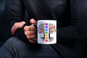 Arbre de vie Seven Chakras Mug Tea Coffee Cup- Coffee Tea Mug Aquarelle Zen Meditation-Cadeau pour elle-Cadeau pour lui-Good Vibes Only 2