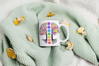 Arbre de vie Seven Chakras Mug Tea Coffee Cup- Coffee Tea Mug Aquarelle Zen Meditation-Cadeau pour elle-Cadeau pour lui-Good Vibes Only 6