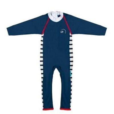 Petit Matelot long anti-UV baby overalls - navy