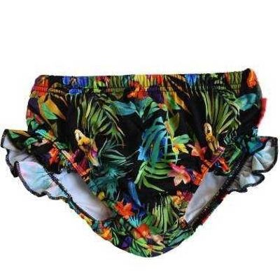 Baby girl's leak-proof ruffled briefs Tropics with floral motifs