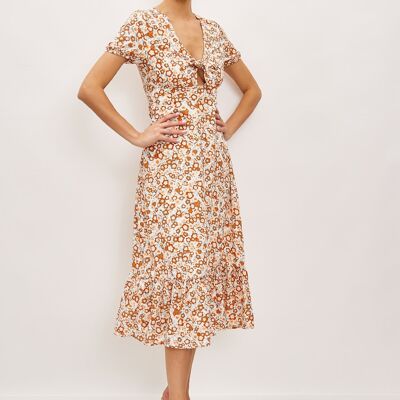 Robe midi à imprimé fleurs - 2678