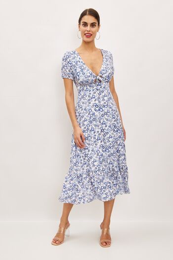 Robe midi à imprimé fleurs - 2678 7