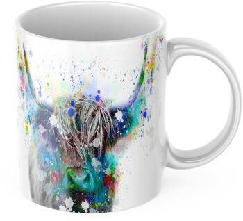 Tasse en céramique de vache Highland aux couleurs vives tasse à thé/café 1