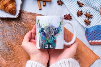 Tasse en céramique de vache Highland aux couleurs vives tasse à thé/café 2