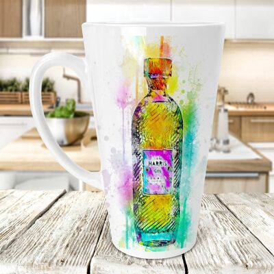 Tasse à latte maigre de 17 oz de gin écossais célèbre aux couleurs vives, île de Harris, fabriquée en Écosse, cadeau pour les amateurs de gin