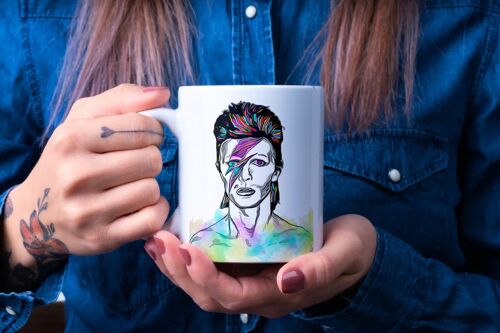 Brightly Coloured David Bowie Ceramic Coffee/Tea Mug/Cup