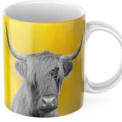 Tazza da tè/caffè in ceramica dai colori vivaci con mucca delle Highland