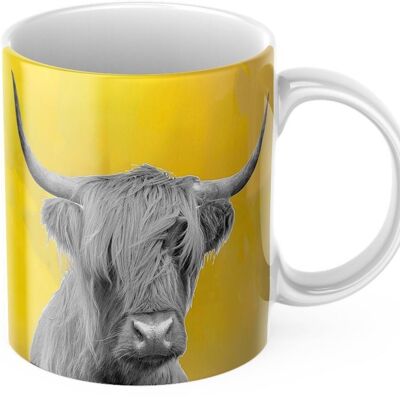 Tazza da tè/caffè in ceramica dai colori vivaci con mucca delle Highland