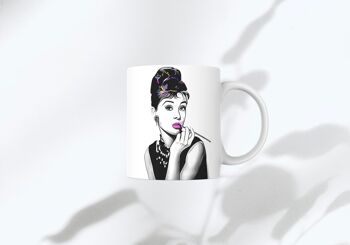 Tasse/tasse à café/thé en céramique Audrey Hepburn aux couleurs vives 4