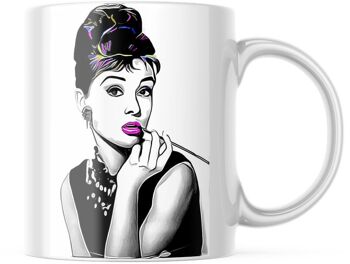 Tasse/tasse à café/thé en céramique Audrey Hepburn aux couleurs vives 5