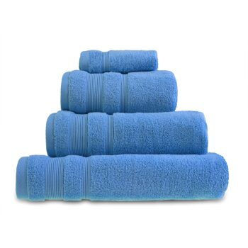 Serviettes de luxe en coton égyptien Zero Twist - Bleu de Cornouailles 1