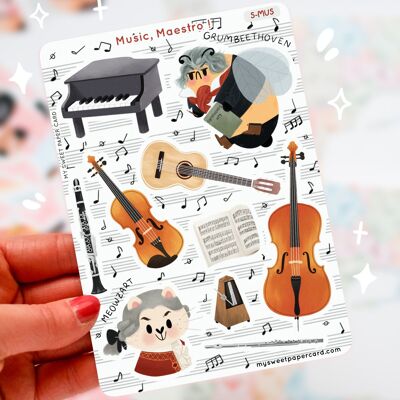 Music Maestro - Instruments sticker sheet - Music bullet journal